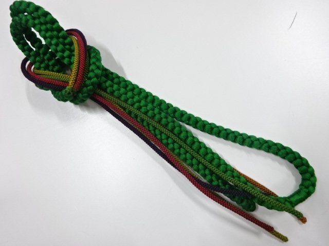 JAPANESE KIMONO / HAND-TIED OBIJIME CORD / SILK